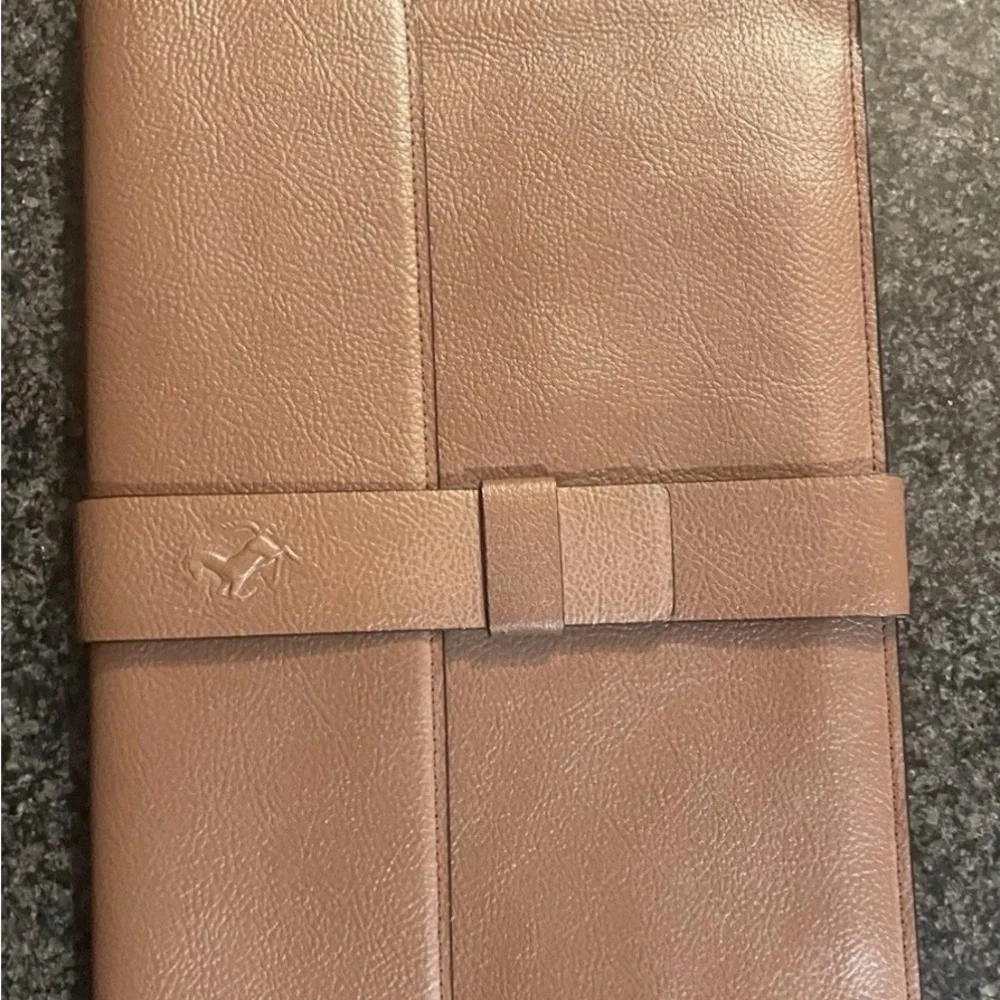 Ferrari Genuine Leather iPad Tablet Folio Brown w/Dust Bag Luxury Executive Case